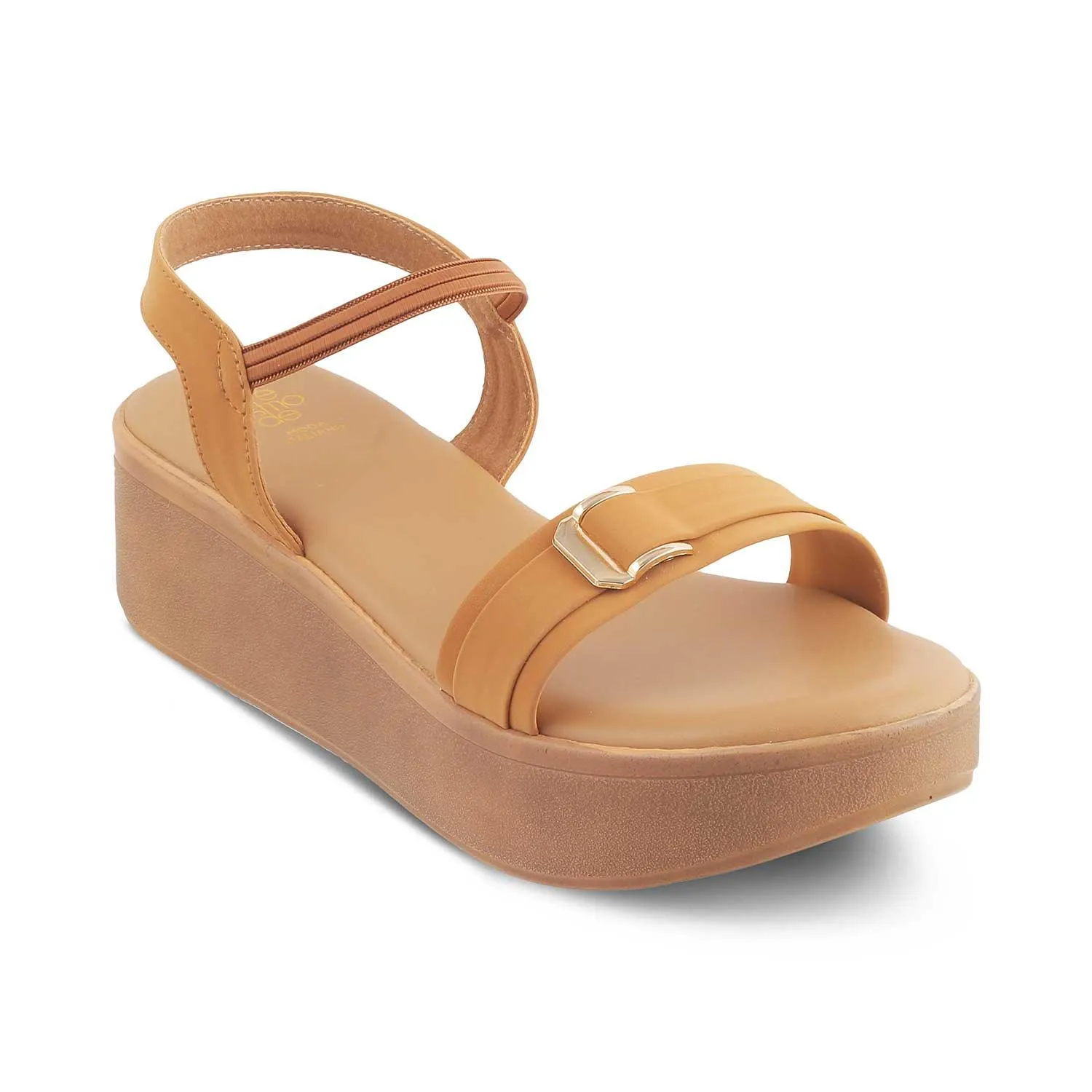 The Caen Beige Women's Platform Wedge Sandals Tresmode