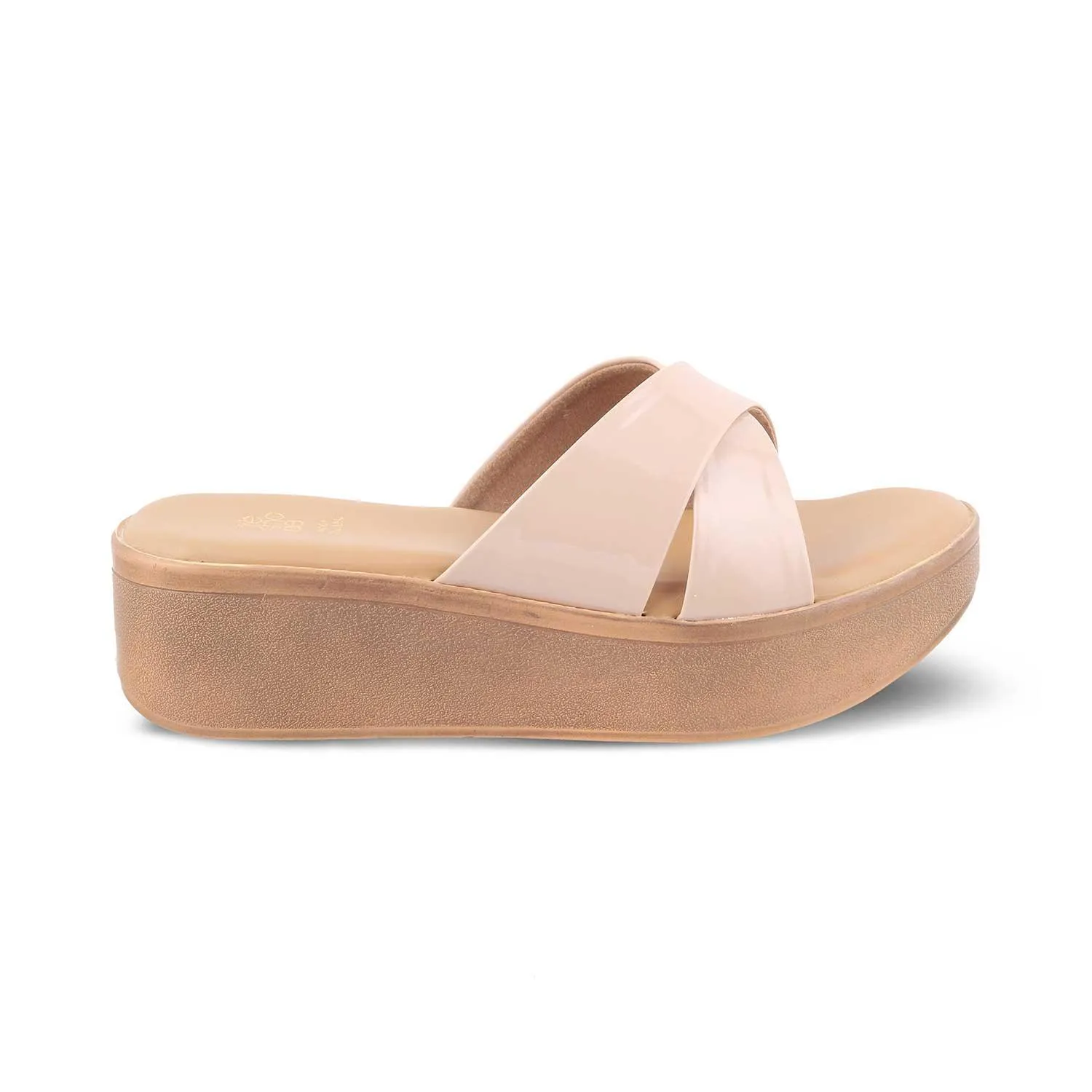 The Simedge Beige Women's Dress Wedge Sandals Tresmode