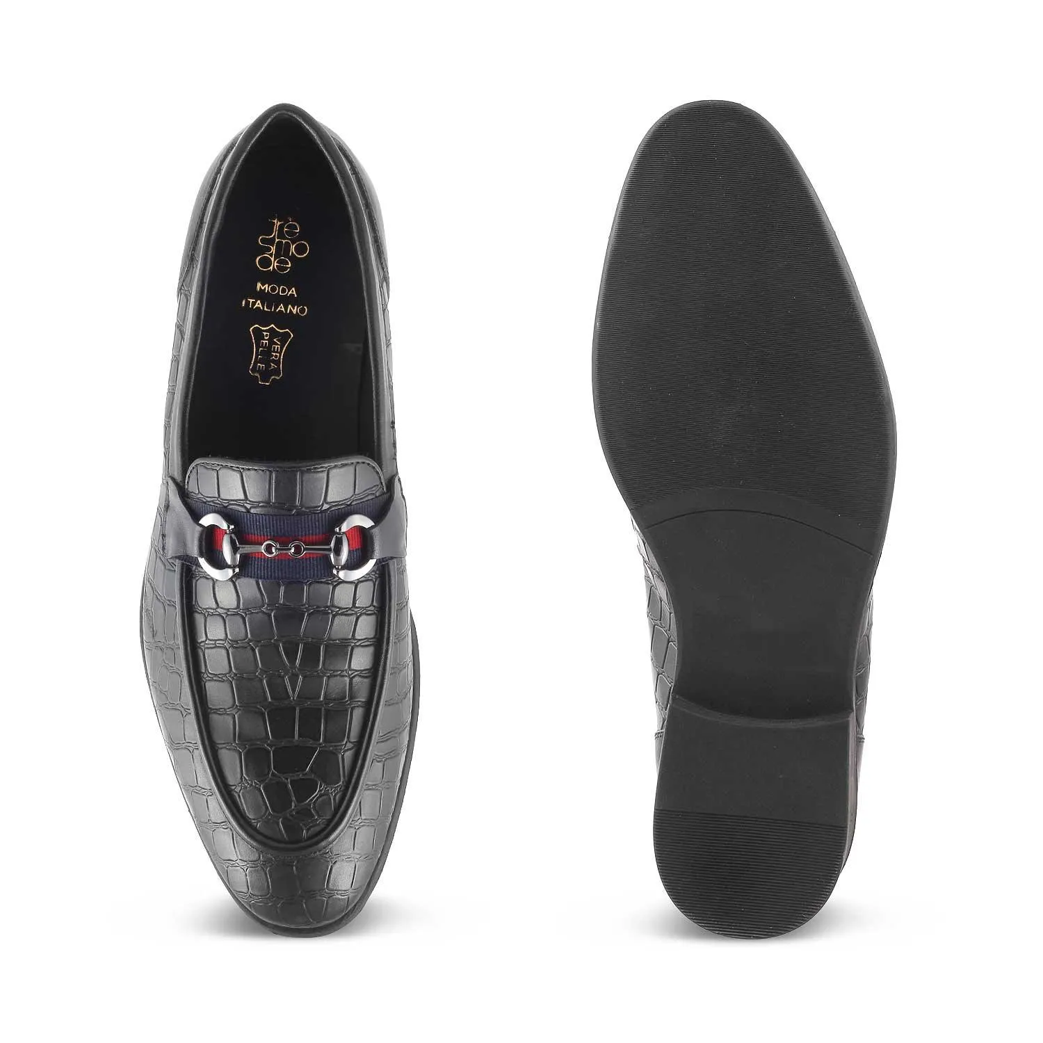 The Sweden Black Men's Leather Loafers Tresmode