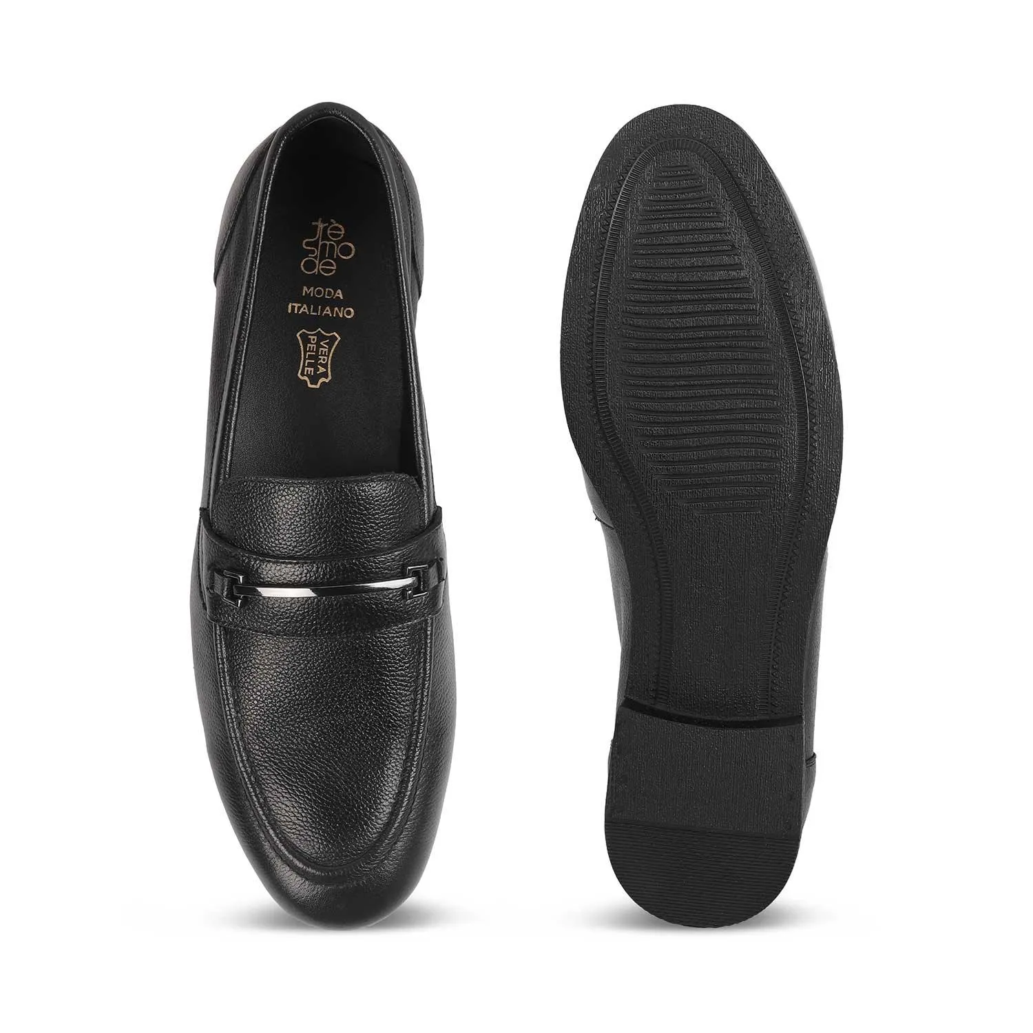 Tresmode Byron Black Men's Leather Loafers