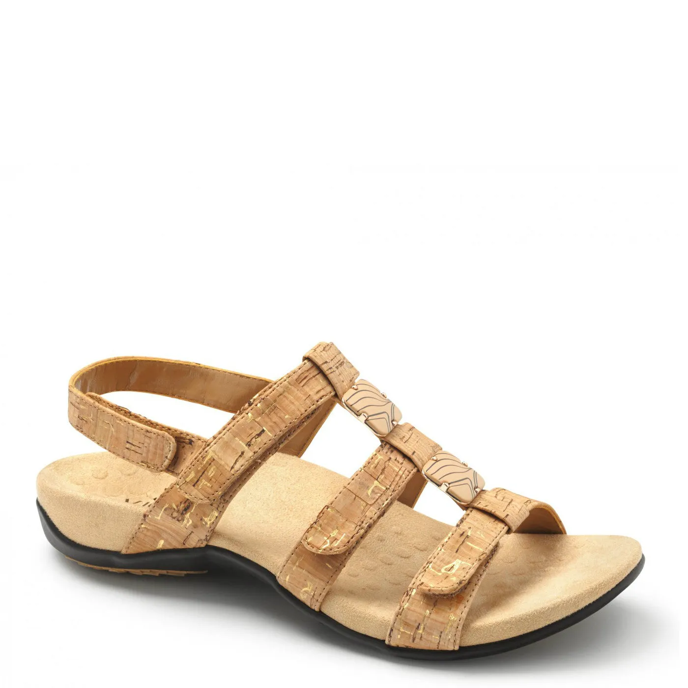 Vionic Women's Amber Adjustable Sandal - Gold Cork 44Amber-GC