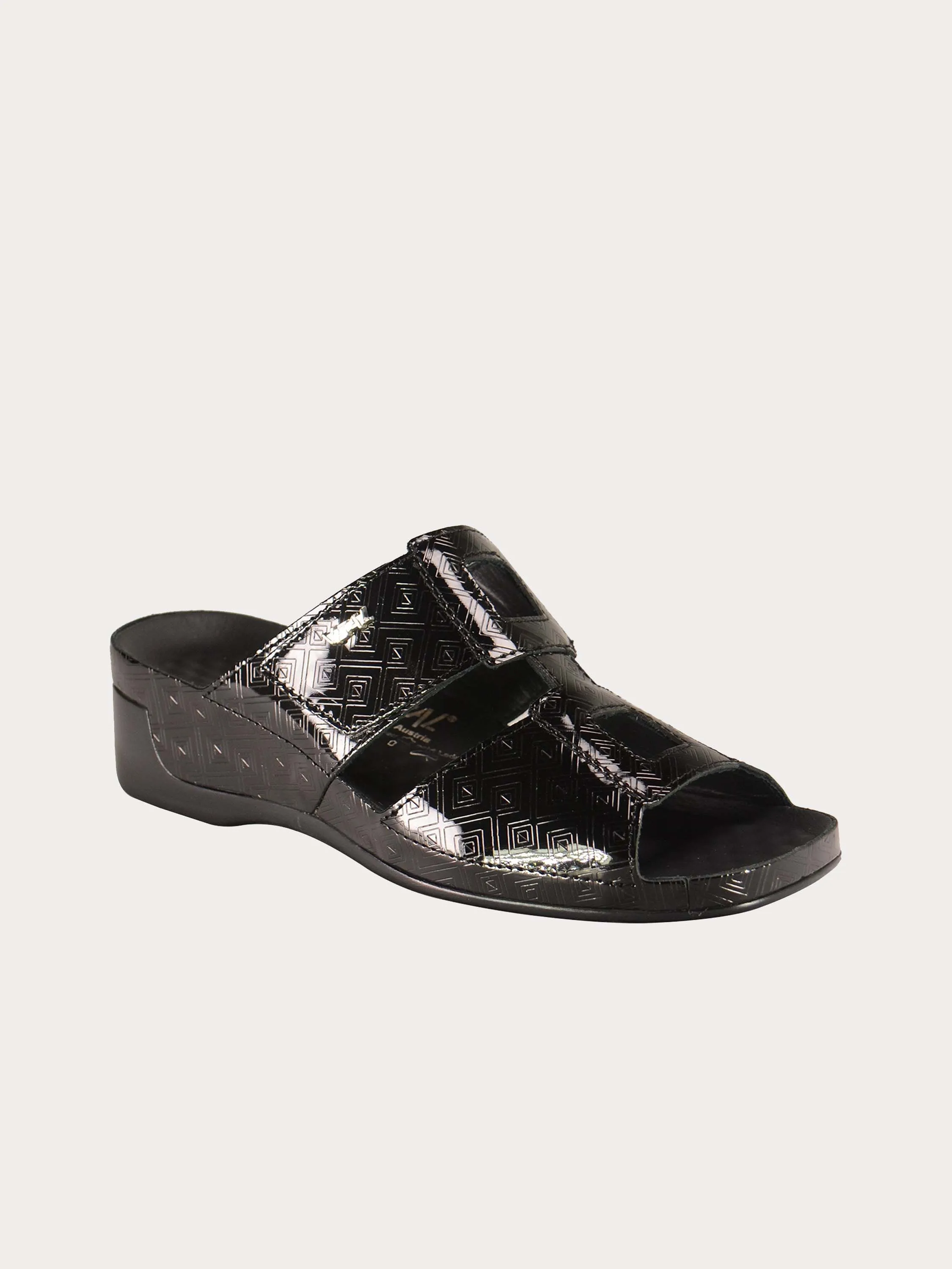 Vital Women's Black Leather Slider Sandals