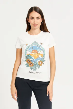 Women Ivory Graphic T-Shirt