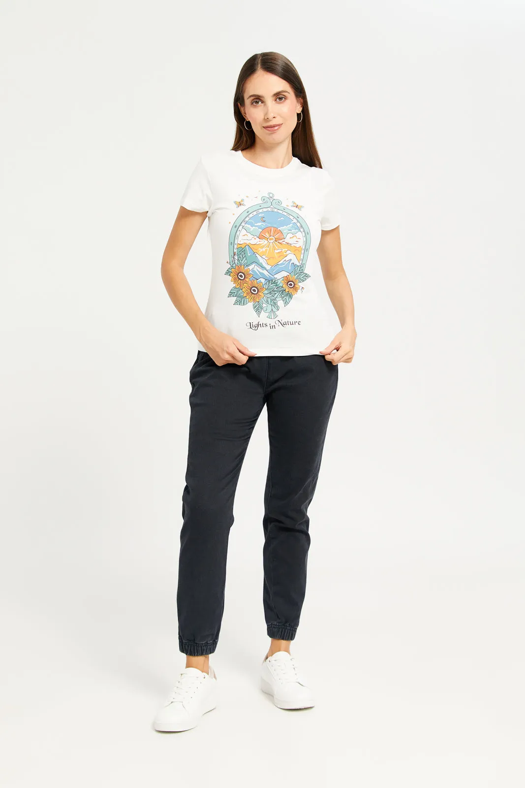 Women Ivory Graphic T-Shirt