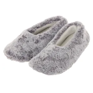 Womens Ballet Slippers Slippers Grey Faux Fur Non Slip - Natalia