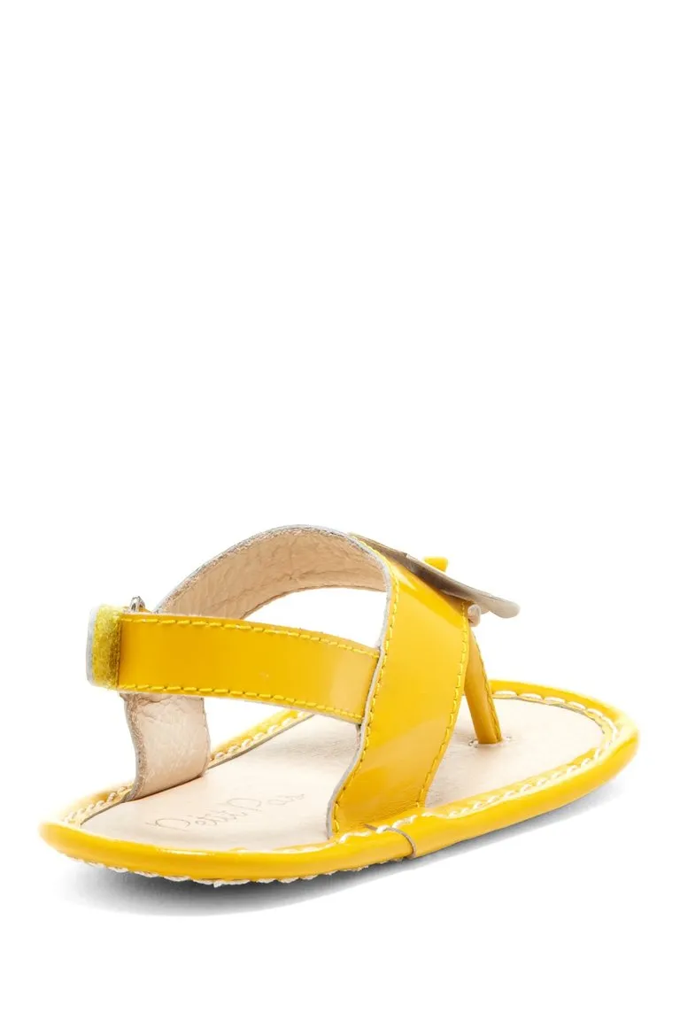 Yellow Hibiscus Applique Sandals